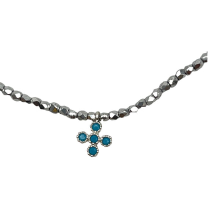 Mon CaJouX Bijoux de Cheville Argent et sa breloque croix turquoise