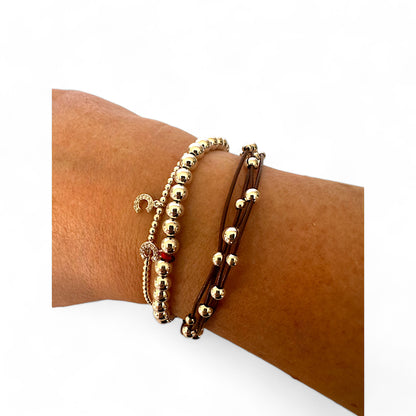 Mon CaJouX Bracelet Cuir Chocolat et Argent