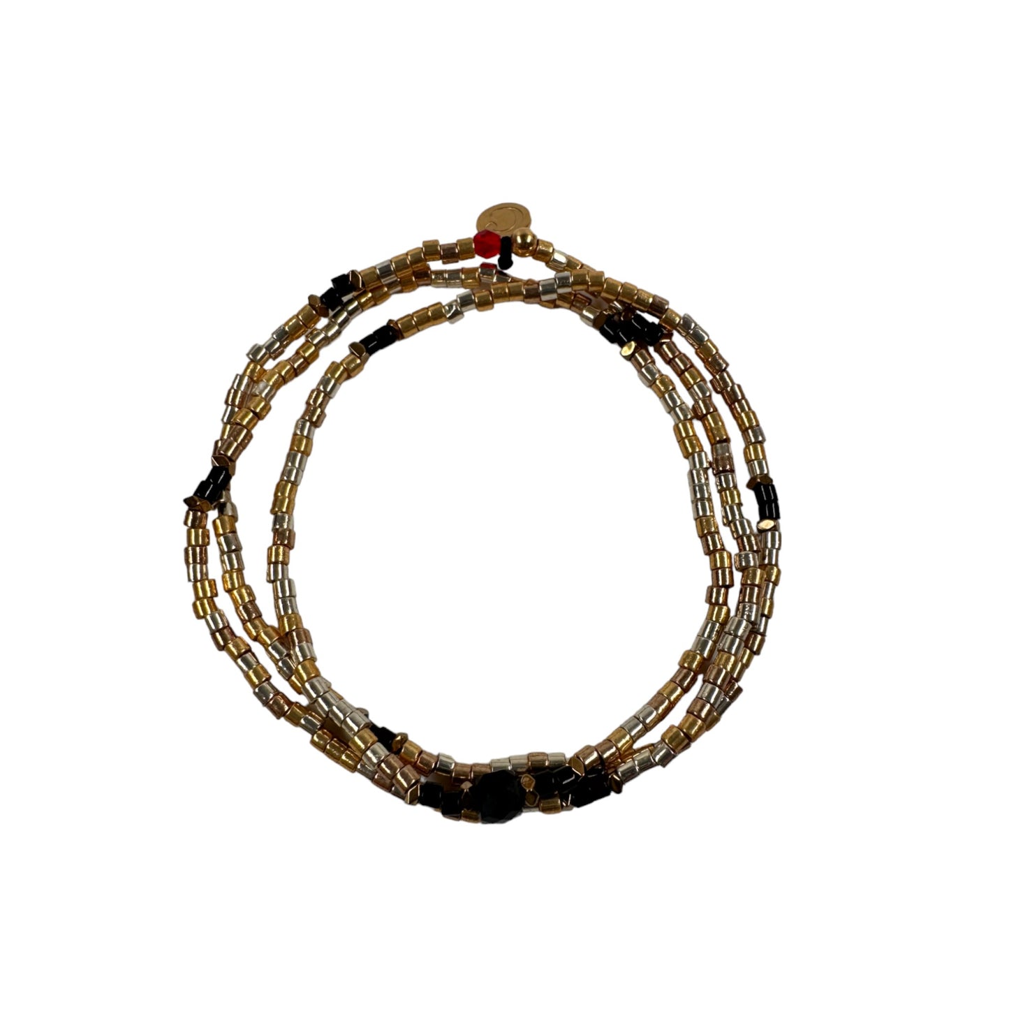 Mon CaJouX 2en 1 collier ou bracelet Or en Miyuki femme d'une longueur de 48 cm et ça pierre onyx